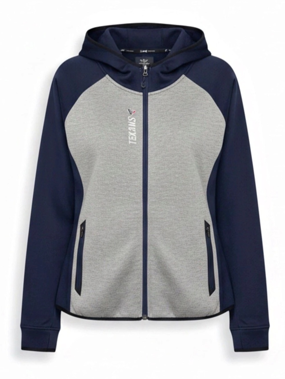 NFL Houston Texans Full-Zip Hoodie Blue & Gray Size - Large NWT
